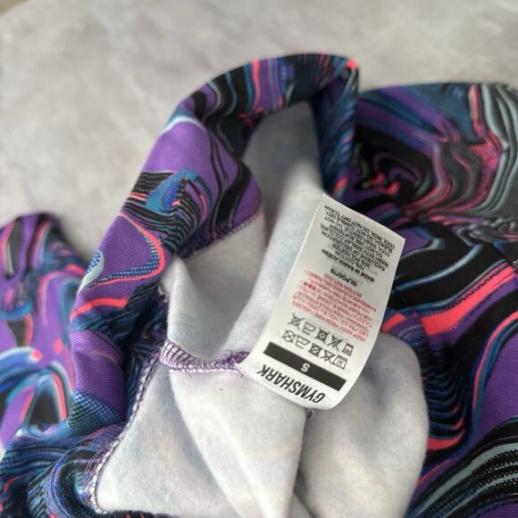 Gymshark Graphic Hoodie Sweatshirt Women’s Small Purple Marble Swirl Pre Workout - Picture 5 of 11